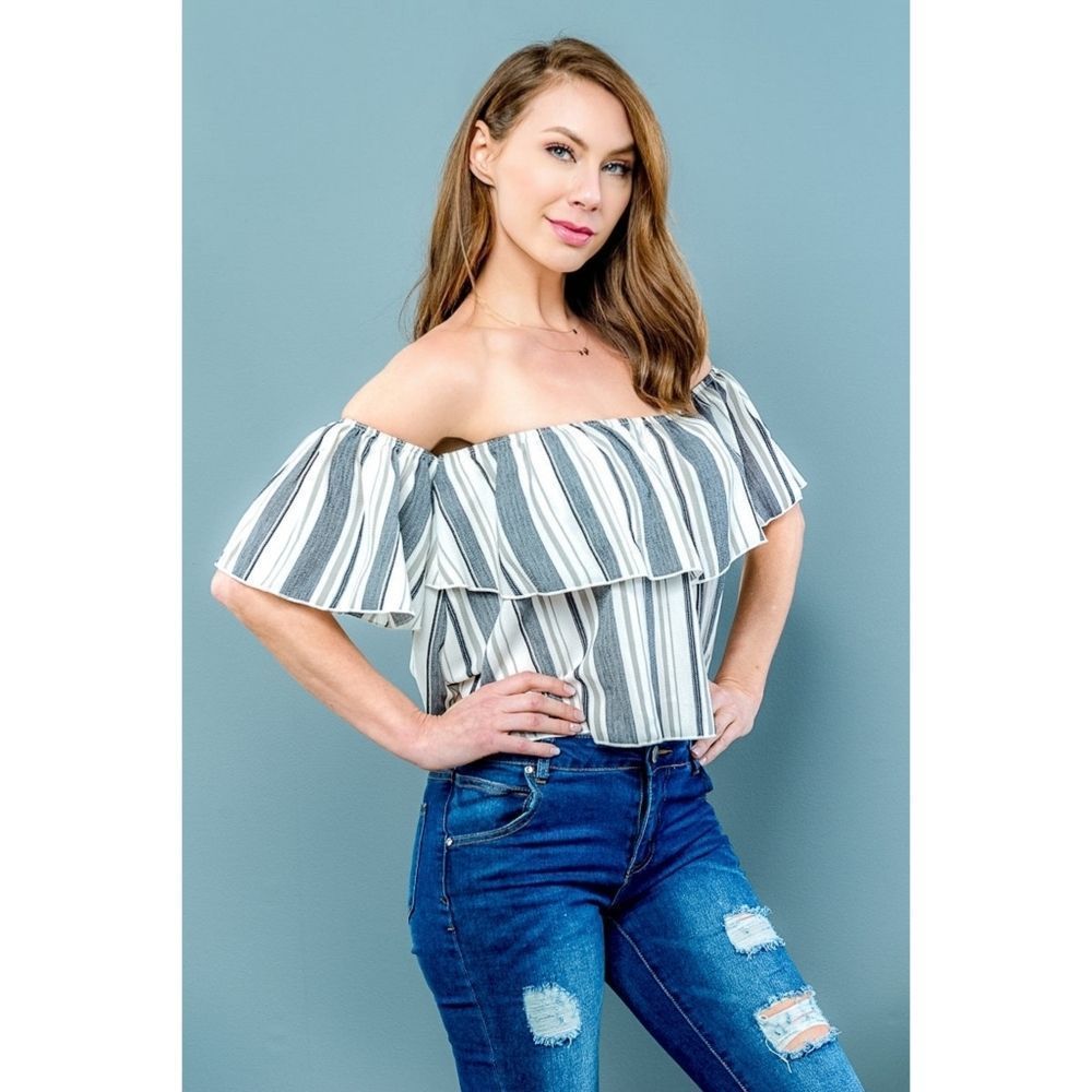 Ivory Off Shoulder Top - Picture 4 of 5